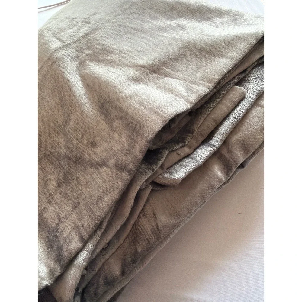 New QUINCE Slate Luster‎ Velvet Curtain Cotton Lined 48 x 96